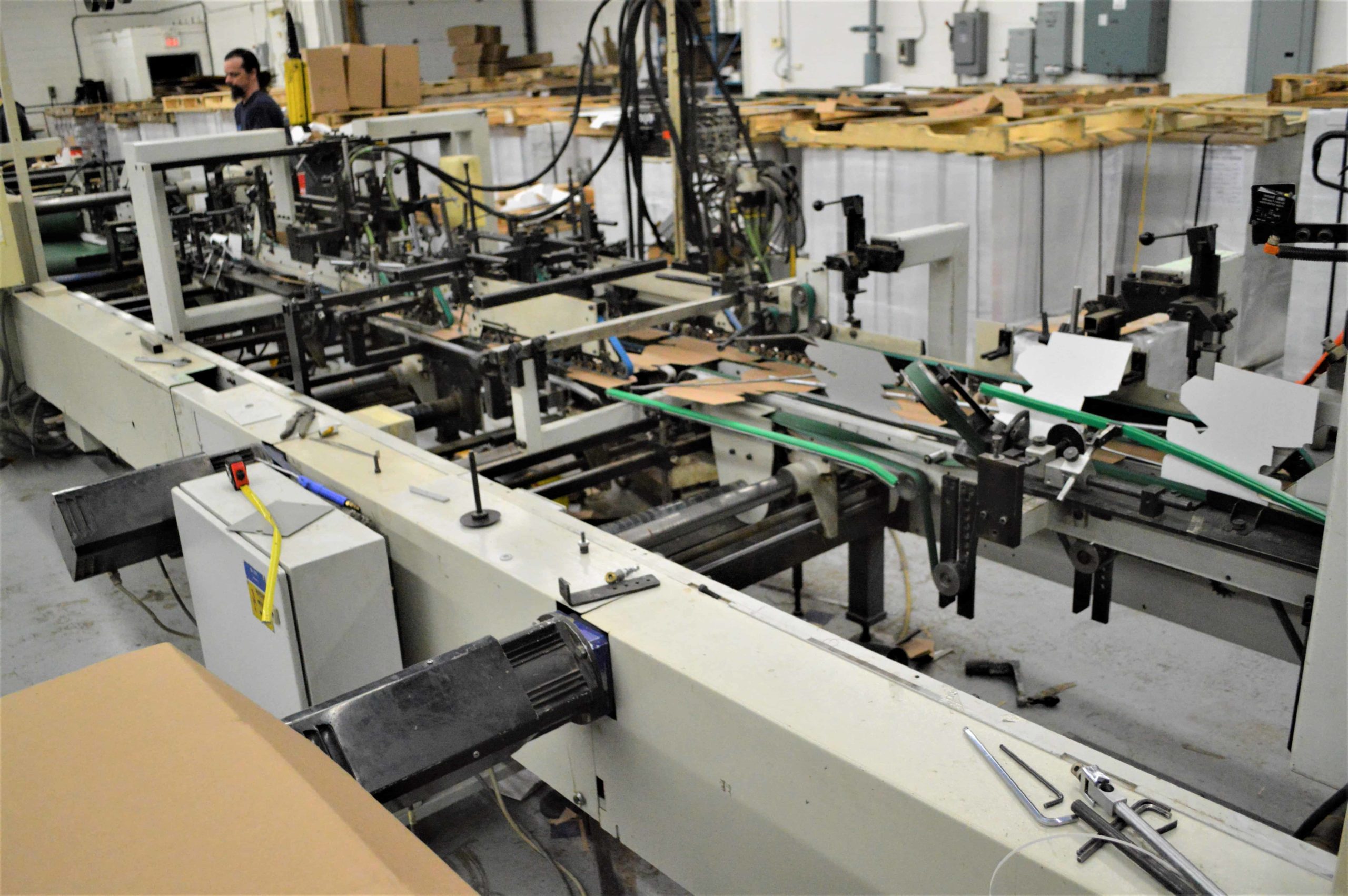 Folding and gluing machinery on our shop floor